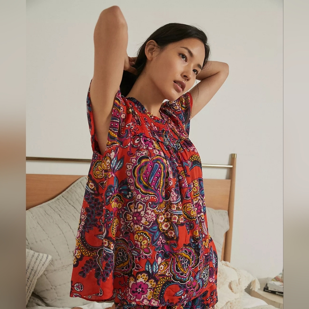Anthropologie Multicolor Paisley Top
